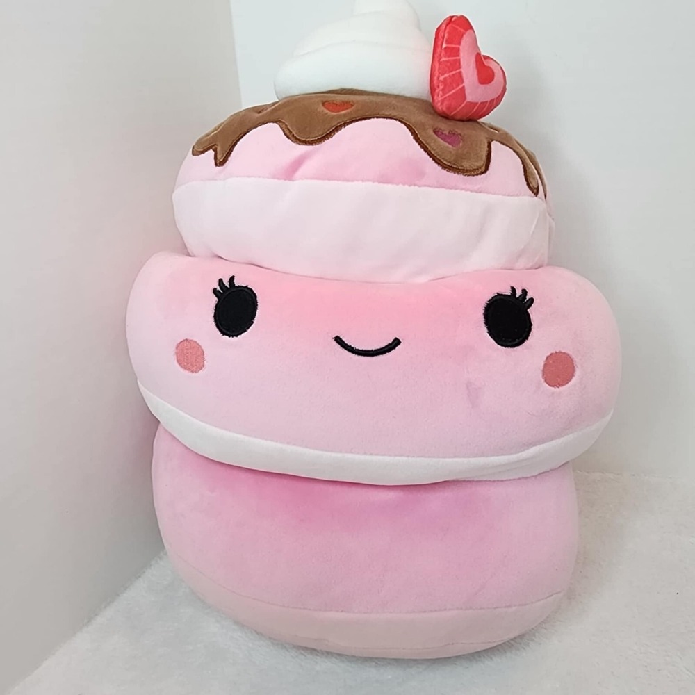 Squishmallow 11" Shelly the Strawberry Pancake Stack Valentine  Soft Plush